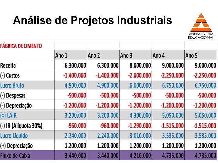 Análise de Projetos Industriais 25 