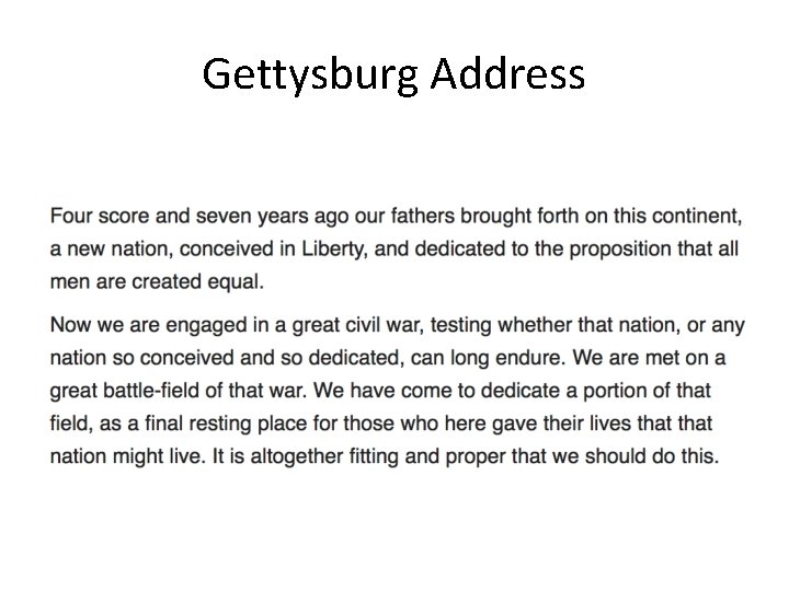 Gettysburg Address 