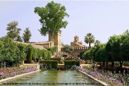 Alcazar, Cordoue Les jardins de l'Alcazar de Cordoue. La Tour de l'Hommage et au