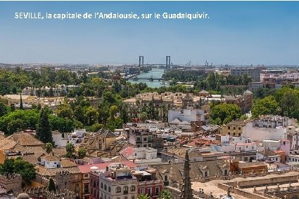 SEVILLE, la capitale de l’Andalousie, sur le Guadalquivir. 