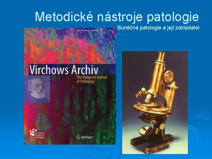 Metodické nástroje patologie Buněčná patologie a její zakladatel 