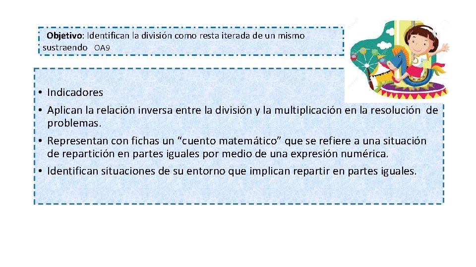 Objetivo: Identifican la división como resta iterada de un mismo sustraendo OA 9 •