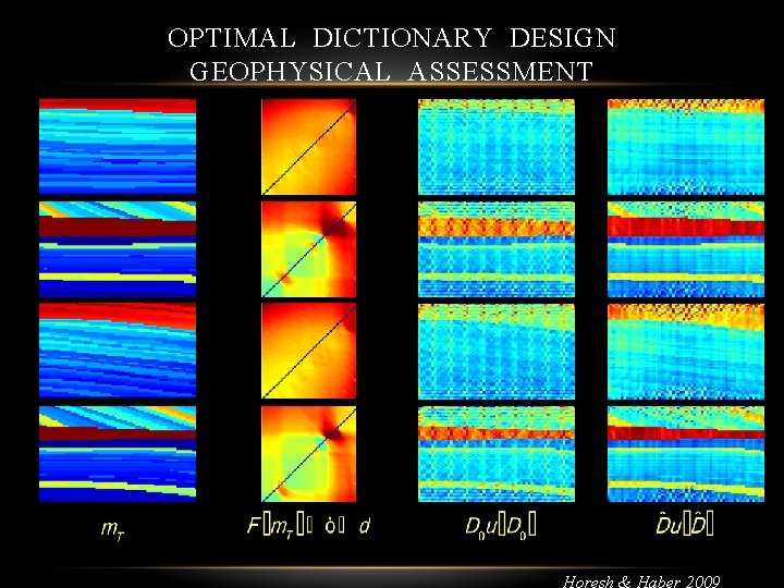 OPTIMAL DICTIONARY DESIGN GEOPHYSICAL ASSESSMENT Horesh & Haber 2009 