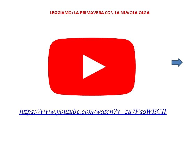 LEGGIAMO: LA PRIMAVERA CON LA NUVOLA OLGA https: //www. youtube. com/watch? v=zu 7 Pso.