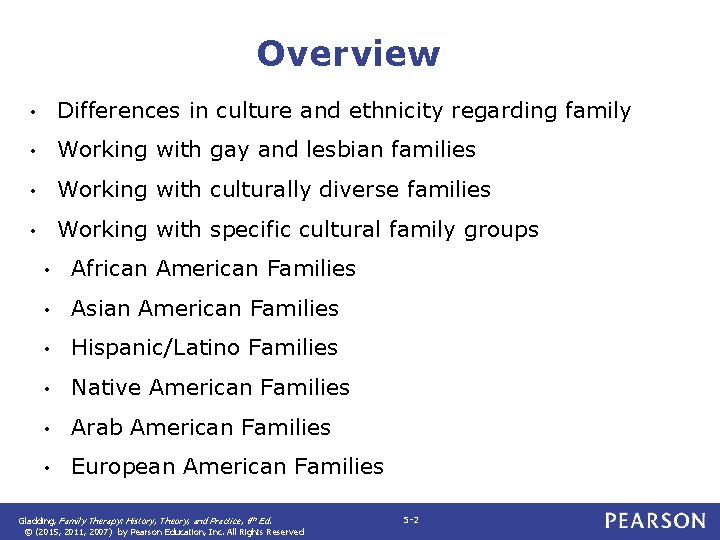 Overview • Differences in culture and ethnicity regarding family • Working with gay and