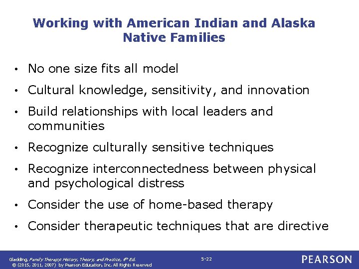 Working with American Indian and Alaska Native Families • No one size fits all