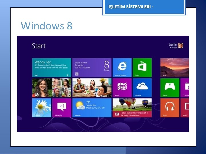 İŞLETİM SİSTEMLERİ - Windows 8 