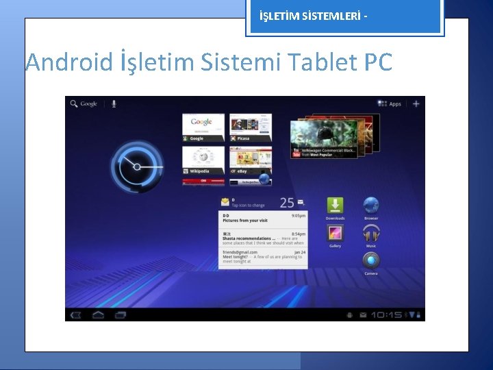 İŞLETİM SİSTEMLERİ - Android İşletim Sistemi Tablet PC 4. 0 