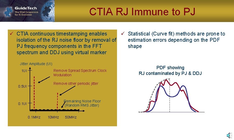 CTIA RJ Immune to PJ ü CTIA continuous timestamping enables ü Statistical (Curve fit)