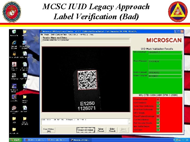 MCSC IUID Legacy Approach Label Verification (Bad) 