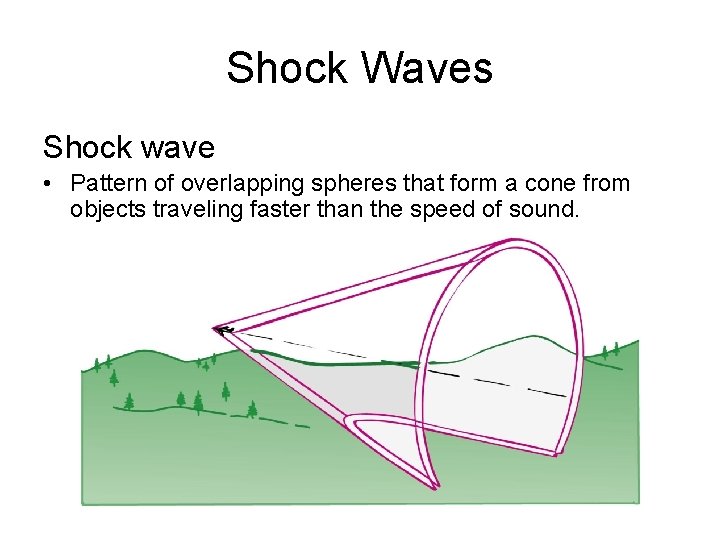Shock Waves Shock wave • Pattern of overlapping spheres that form a cone from