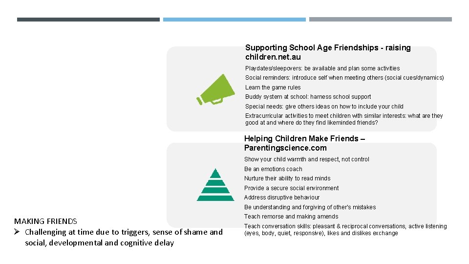 Supporting School Age Friendships - raising children. net. au Playdates/sleepovers: be available and plan