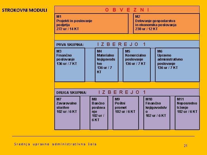 STROKOVNI MODULI O B V E Z N I M 1 Projekti in poslovanje