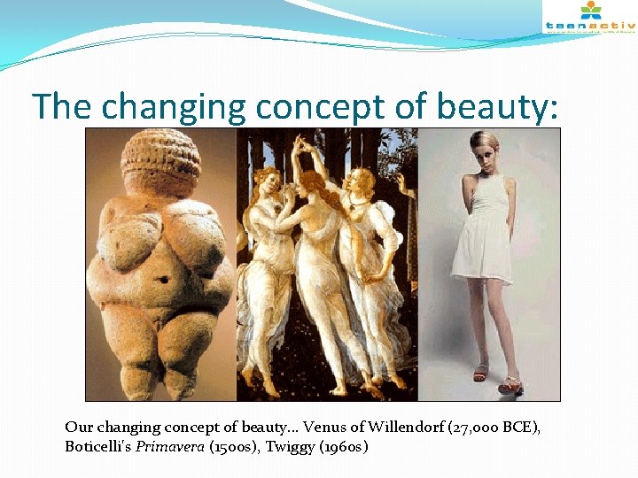 The changing concept of beauty: Our changing concept of beauty. . . Venus of