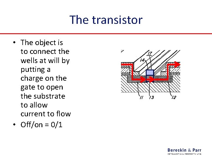 The transistor • The object is to connect the wells at will by putting