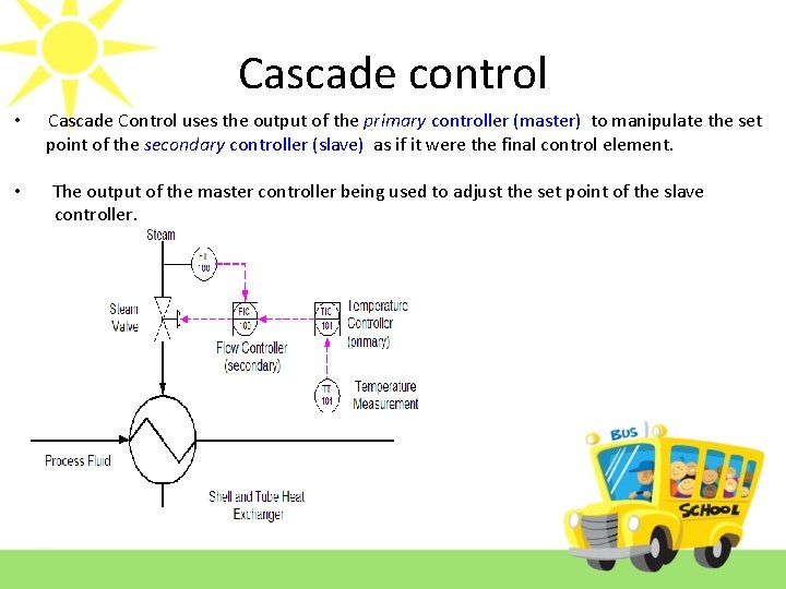Cascade control • • Cascade Control uses the output of the primary controller (master)