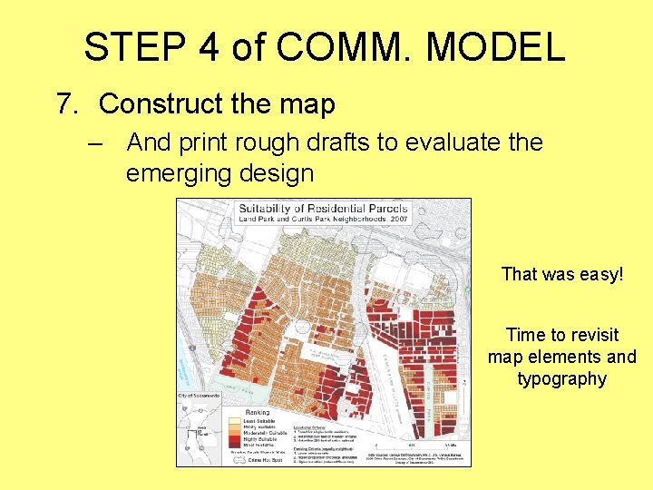 STEP 4 of COMM. MODEL 7. Construct the map – And print rough drafts