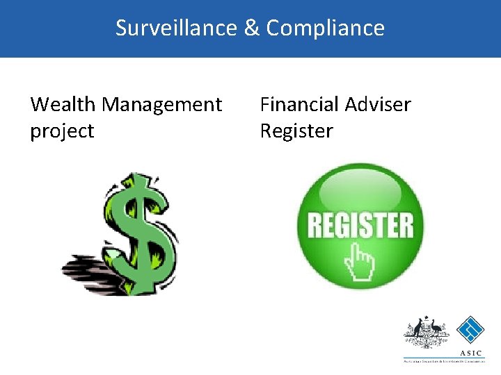 Surveillance & Compliance Wealth Management project Financial Adviser Register 