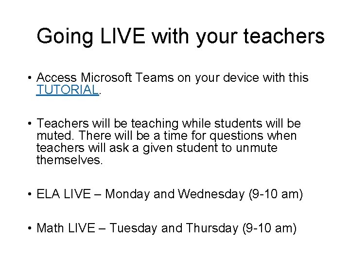 Going LIVE with your teachers • Access Microsoft Teams on your device with this