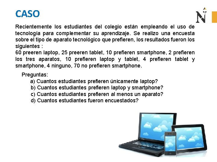 CASO Recientemente los estudiantes del colegio están empleando el uso de tecnología para complementar