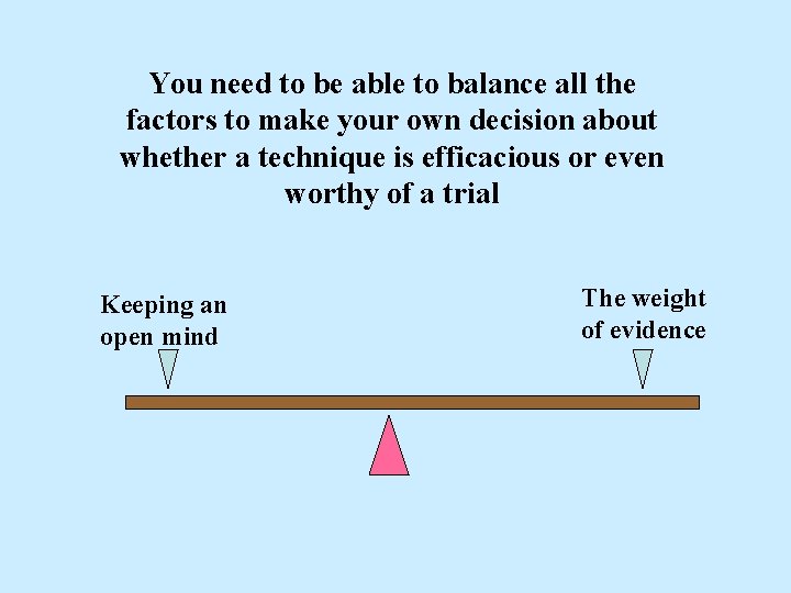 You need to be able to balance all the factors to make your own