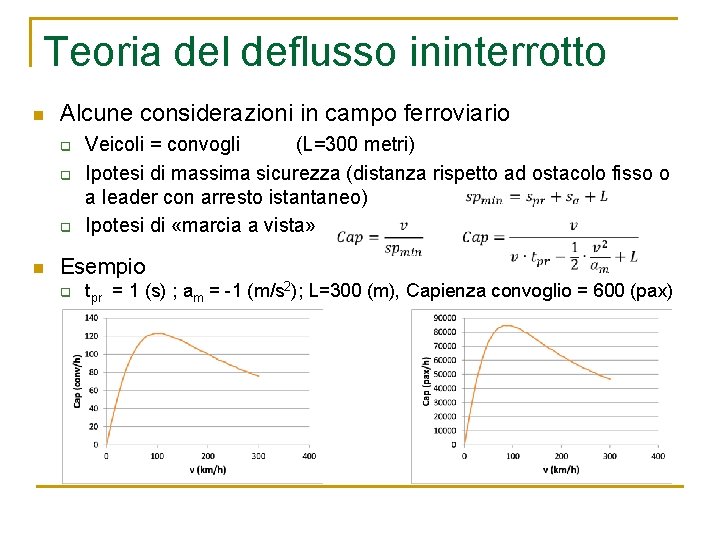 Teoria del deflusso ininterrotto n Alcune considerazioni in campo ferroviario q q q n