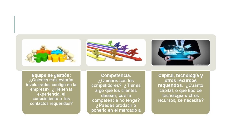 Equipo de gestión: ¿Quiénes más estarán involucrados contigo en la empresa? ¿Tienen la experiencia, Equipo de gestión: ¿Quiénes más estarán involucrados contigo en la empresa? ¿Tienen la experiencia,