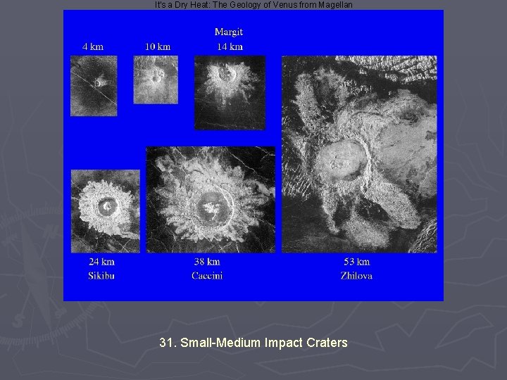 It's a Dry Heat: The Geology of Venus from Magellan 31. Small-Medium Impact Craters