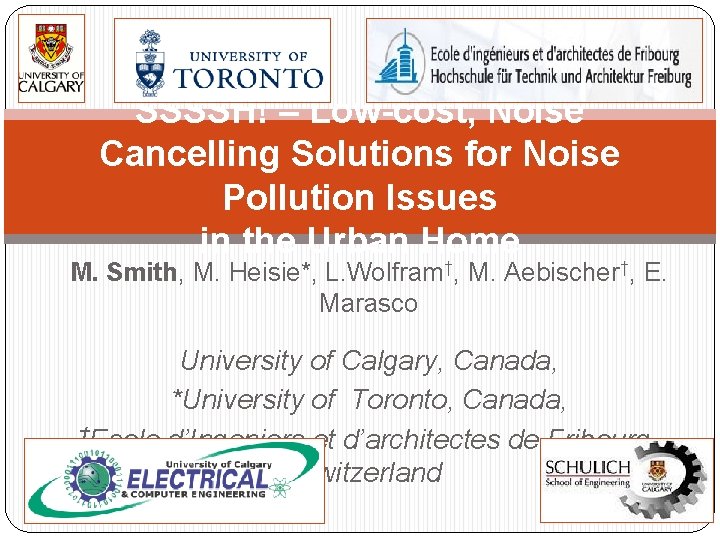 SSSSH! – Low-cost, Noise Cancelling Solutions for Noise Pollution Issues in the Urban Home