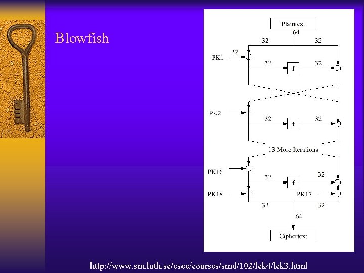 Blowfish http: //www. sm. luth. se/csee/courses/smd/102/lek 4/lek 3. html 