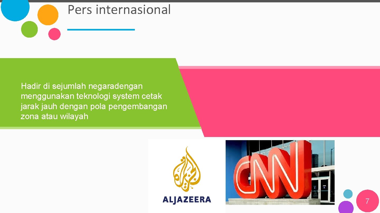 Pers internasional Hadir di sejumlah negaradengan menggunakan teknologi system cetak jarak jauh dengan pola