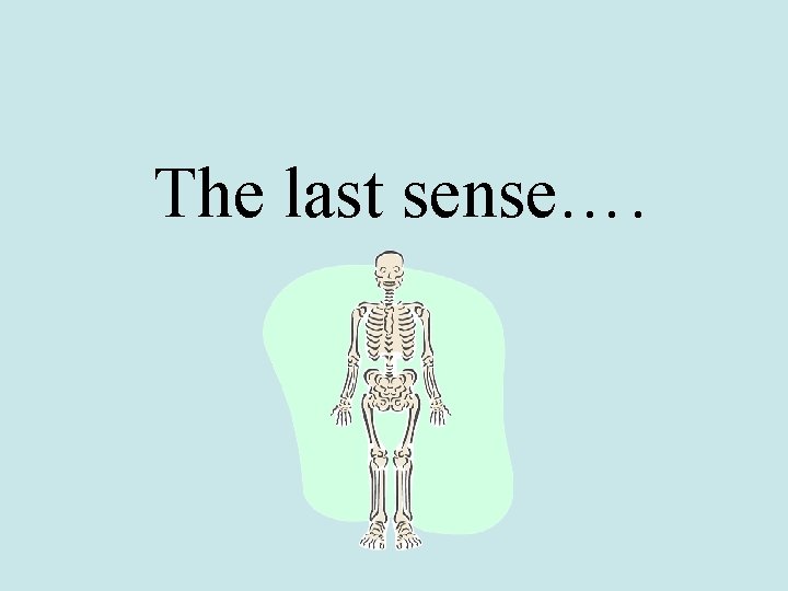 The last sense…. 