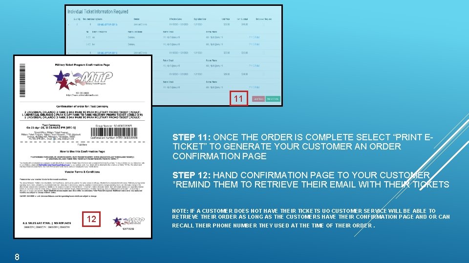 11 STEP 11: ONCE THE ORDER IS COMPLETE SELECT “PRINT ETICKET” TO GENERATE YOUR 11 STEP 11: ONCE THE ORDER IS COMPLETE SELECT “PRINT ETICKET” TO GENERATE YOUR