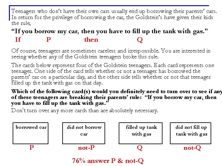 Teenagers who don’t have their own cars usually end up borrowing their parents’ cars.