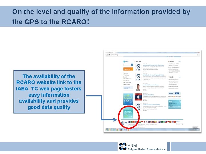 On the level and quality of the information provided by the GPS to the