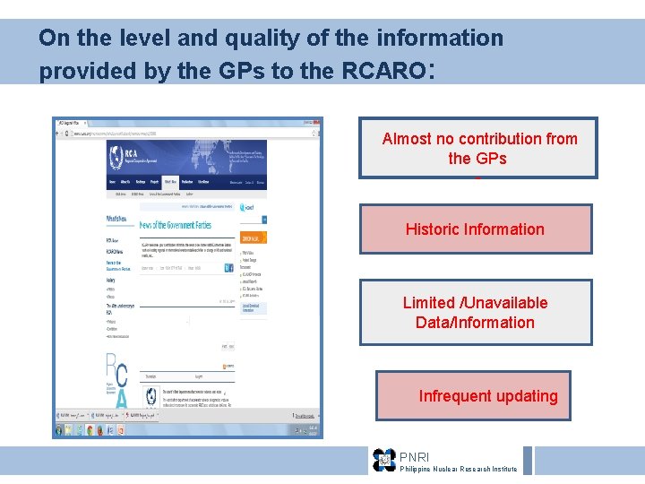 On the level and quality of the information provided by the GPs to the