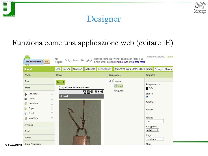 Designer Funziona come una applicazione web (evitare IE) © F. M. Zanzotto 