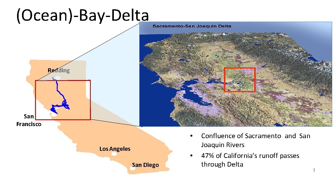 (Ocean)-Bay-Delta Redding San Francisco • Los Angeles • San Diego Confluence of Sacramento and