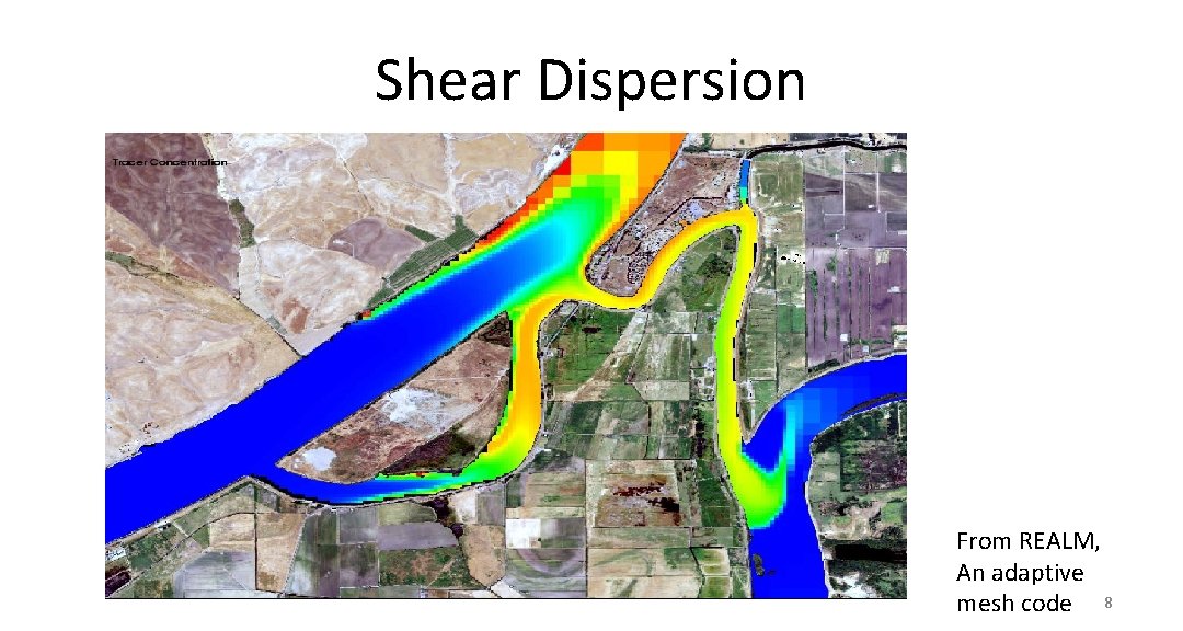 Shear Dispersion From REALM, An adaptive mesh code 8 