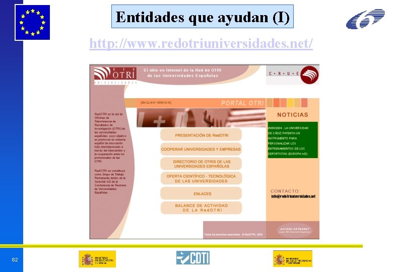 Entidades que ayudan (I) http: //www. redotriuniversidades. net/ 82 (6/3/2021) Entidades que ayudan (I) http: //www. redotriuniversidades. net/ 82 (6/3/2021)