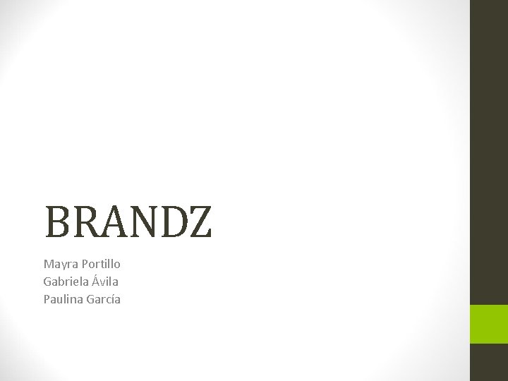 BRANDZ Mayra Portillo Gabriela Ávila Paulina García 