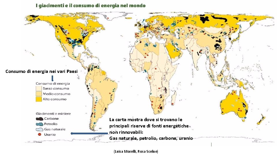 Consumo di energia nei vari Paesi La carta mostra dove si trovano le principali