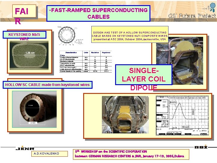 FAI R • FAST-RAMPED SUPERCONDUCTING CABLES DESIGN AND TEST OF A HOLLOW SUPERCONDUCTING CABLE