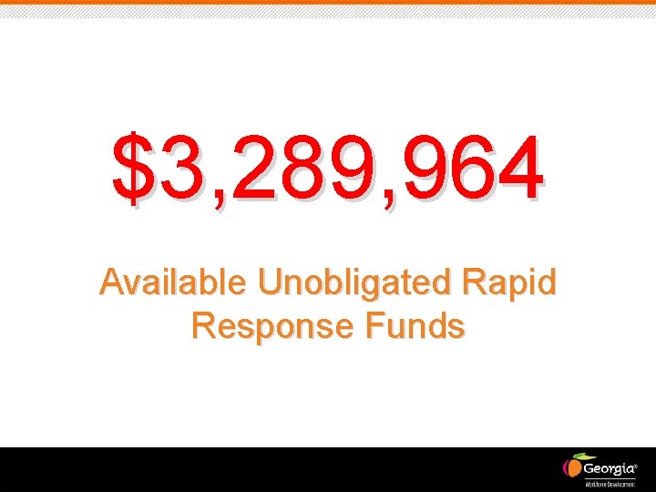 $3, 289, 964 Available Unobligated Rapid Response Funds 