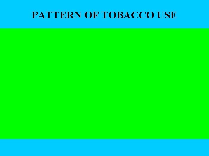 PATTERN OF TOBACCO USE 