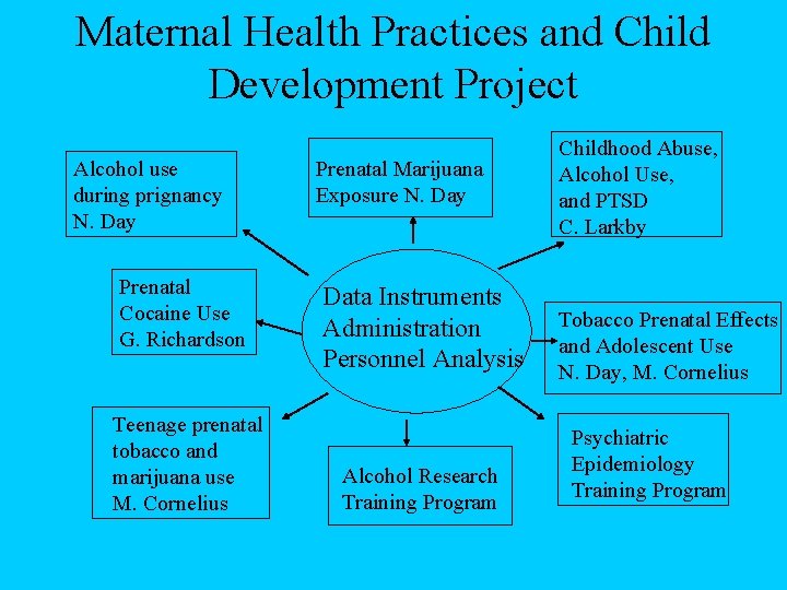 Maternal Health Practices and Child Development Project Alcohol use during prignancy N. Day Prenatal