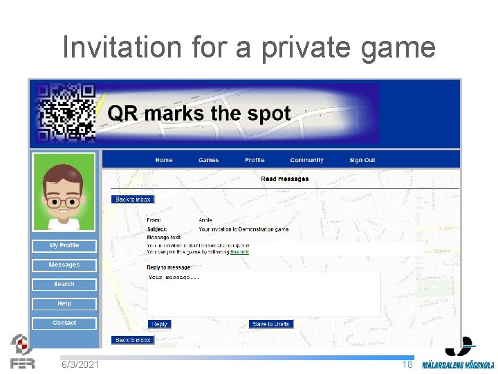 Invitation for a private game 6/3/2021 18 
