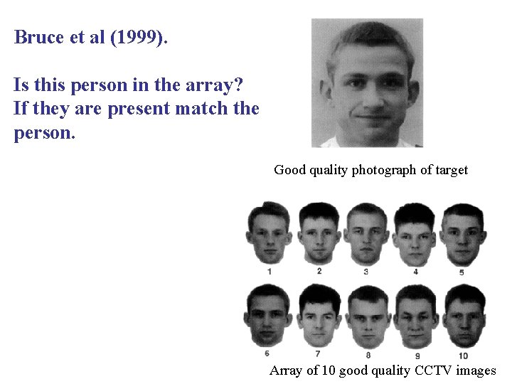 Bruce et al (1999). Is this person in the array? If they are present