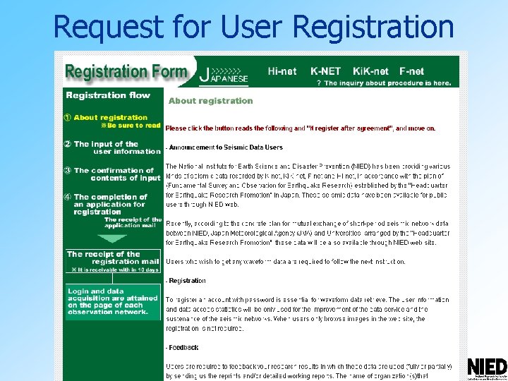 Request for User Registration 