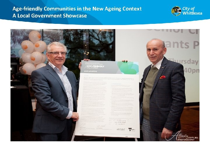 Age-friendly Communities in the New Ageing Context A Local Government Showcase 
